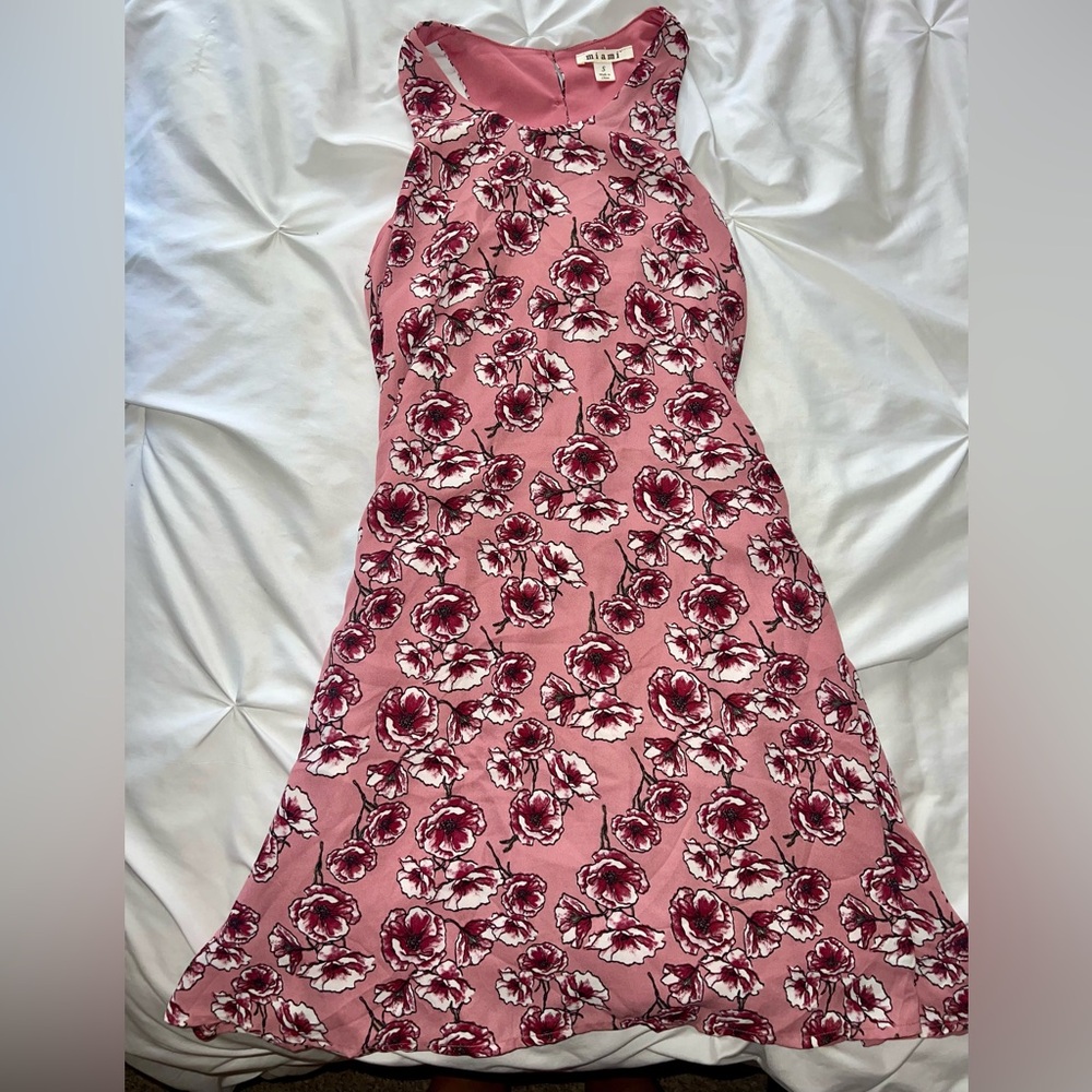 Floral Pink Sleeveless Dress